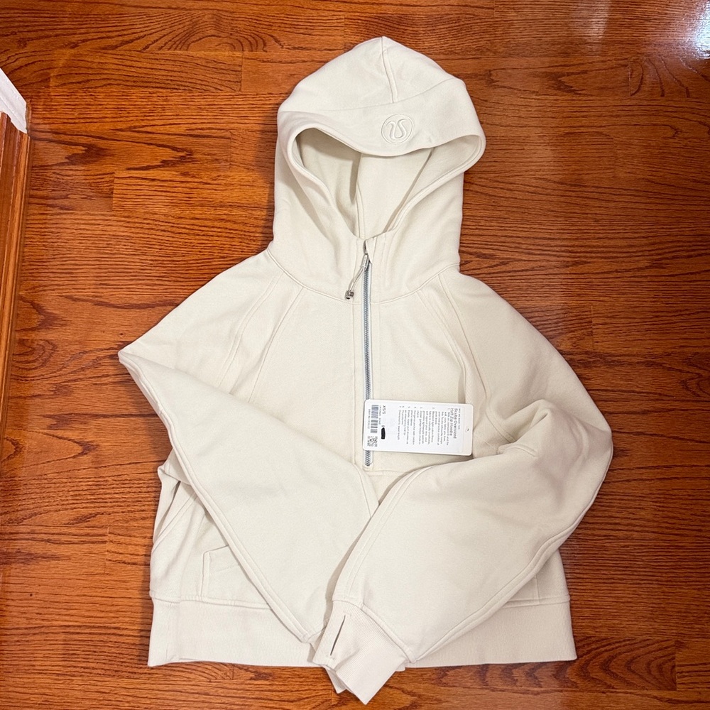 Scuba Oversized Half-Zip Hoodie in Color Bone/Cream - Picture 6 of 6